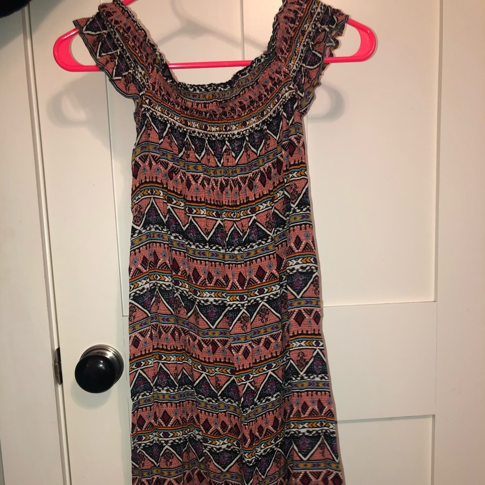off shoulder aztec dress